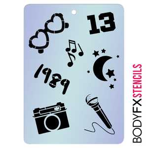 Face Painting Stencils: Popstar Stencil
