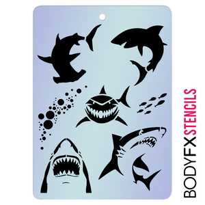 Face Painting Stencils: Shark Stencil