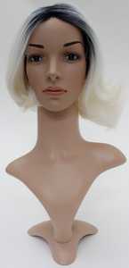 All Wigs Accessories: Blue/black and white ombre bob