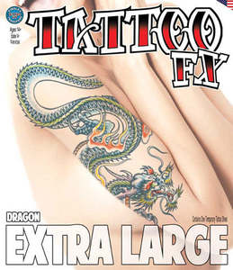 Top: Temporary Tattoos- XL Dragon