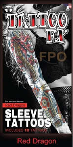 Temporary Tattoos- Red Dragon Sleeve