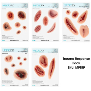 19 Trauma Stick On Moulage Sheets: Trauma Response Pack