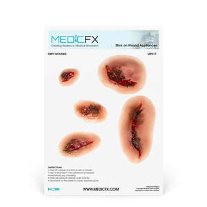19 Trauma Stick On Moulage Sheets: Sheet Dirty Wounds