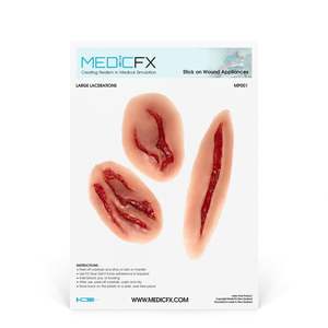 19 Trauma Stick On Moulage Sheets: Sheet Large Lacerations