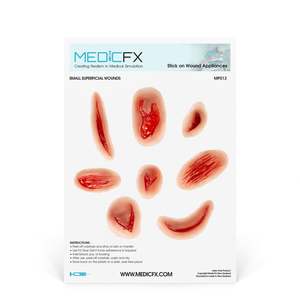 19 Trauma Stick On Moulage Sheets: Sheet Small Superficial Wounds