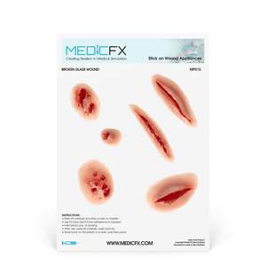 19 Trauma Stick On Moulage Sheets: Sheet Broken Glass Wounds
