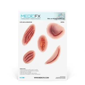 19 Trauma Stick On Moulage Sheets: Sheet Cuts & Lacerations