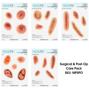 20 Clinical Stick On Moulage Sheets: Surgical & Post-Op Care Pack