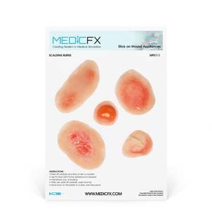 21 Burns Stick On Moulage Sheets: Sheet Scalding Burns