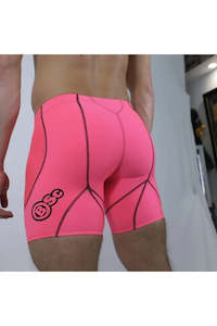 Compression: Pink Compression Half Quad Shorts - Mens Pink