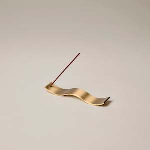 Decor - Incense & Holders: BRASS WAVE INCENSE HOLDER