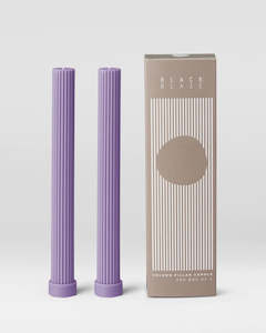 Candles Insence: PILLAR CANDLE SET OF 2 - LILAC