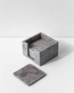 Kitchen Dining Coasters: SQUARE MARBLE COASTERS - STONE