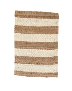 Rugs Runners: JUTE MAT - WHITE STRIPE