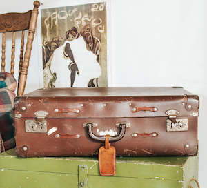 Dark Brown Vintage Suitcase