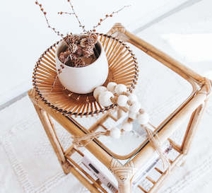 Vintage Cane Side Table