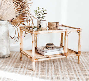 Shelves Plantstands: Vintage Cane Coffee Table