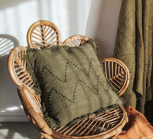 Home Maker: Balinese Cotton Cushion Cover - Olive