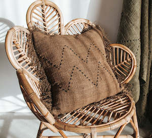 Balinese Cotton Cushion Cover - Mocha