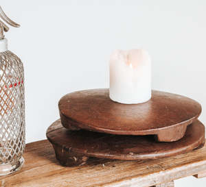 Vintage Indian Chapati Board - Dark