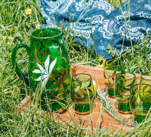 Vintage 'Bohemia' Jug & Glasses Set
