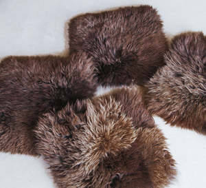 Natural NZ Sheepskin Seat Pads - Dark Brown