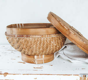 Earthy Bohemian Gift Ideas: Vintage Asian Storage Basket