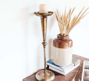 Tall Brass Vintage Candle Holder