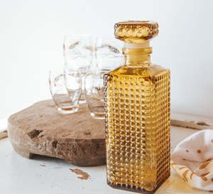 Dad: Vintage Ambergold Hobnail Decanter