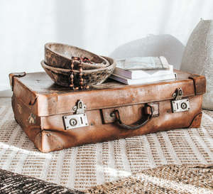 Vintage 1950's Italian Leather Suitcase