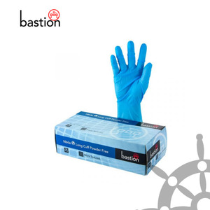 Products: Bastion Nitrile Powder Free Gloves 300mm Cuff Blue