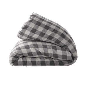 Licorice Gingham Duvet Cover