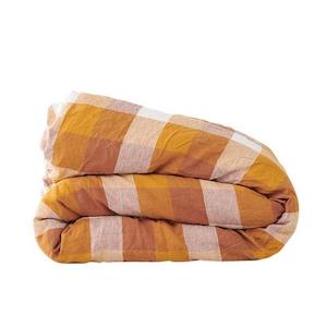 Duvet Covers: Biscuit Check Duvet Cover