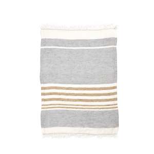 Towels: Ash Stripe Belgian Towel