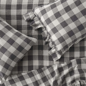 Licorice Gingham Fitted Sheet
