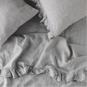 Sheet Sets: Pinstripe Ruffle Flat Sheet