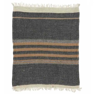 Black Stripe Belgian Throw