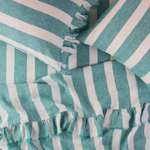 Society Of Wanderers: Emerald Stripe Fitted Sheet