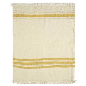 Throws: Mustard Stripe Belgian Throw
