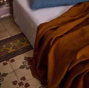 Bedding: Terracotta - Heavyweight Linen Bedcover