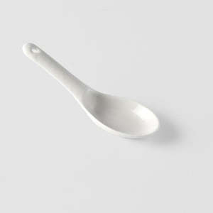 Matte White Small Ceramic Spoon