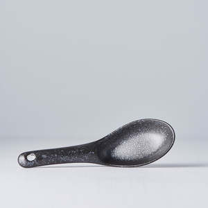 Tableware: Matte Black Ceramic Spoon