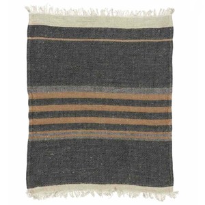 Towels: Black Stripe Belgian Towel
