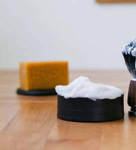 Bath Body: Shaving  Soap - Matt Black Pottery