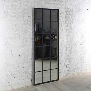 Furniture: Industrial Black Metal 18 Mirror