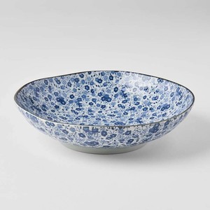 Tableware: Blue Daisy Shallow Bowl