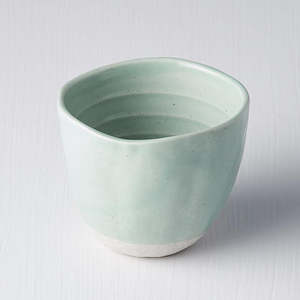 Homewares: Light Teal Lopsided Tea Mug