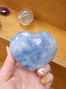 Hearts Stars Moons: Blue Calcite Heart