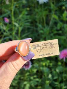 Boho Jewellery: Moonstone in Stirling Silver Size 7