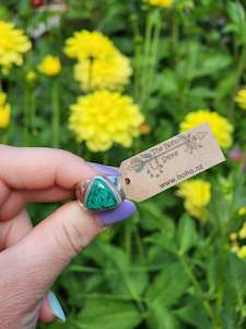 Boho Jewellery: Malachite in Stirling Silver Size 7